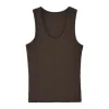 A simple and comfortable sleeveless halter top for women wearing dopamine on the outside and a halter top inside 100154739 Item Picture